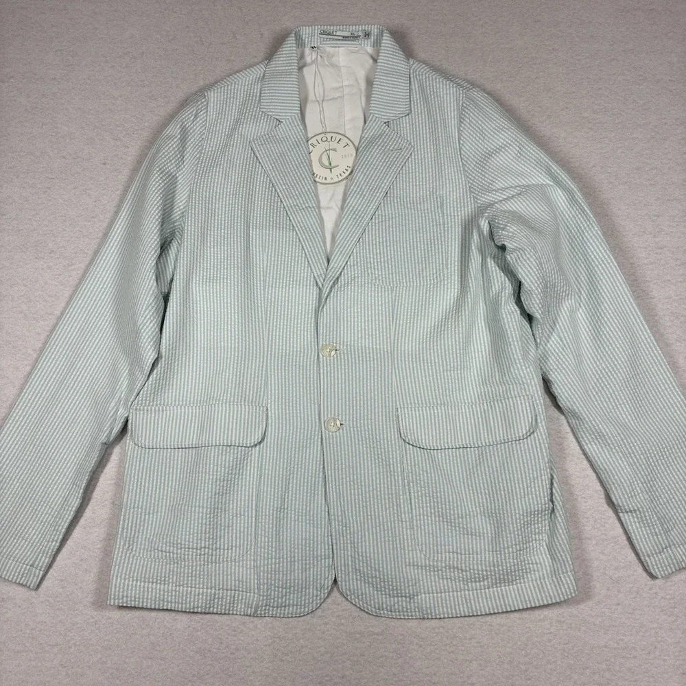 Criquet Suit Jacket Mens XL Seersucker Pimm's Cup Blazer Sport Coat Casual